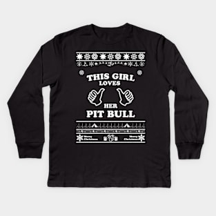 Merry Christmas PIT BULL Kids Long Sleeve T-Shirt